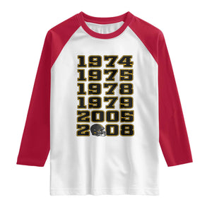 Six Historic Championship Seasons Raglan Shirt Vintage Football Fan Graphic