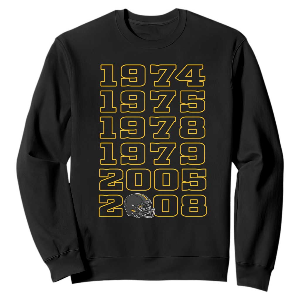 Six Historic Championship Seasons Sweatshirt Vintage Football Fan Graphic