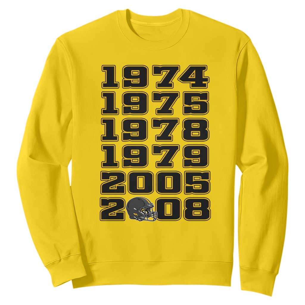 Six Historic Championship Seasons Sweatshirt Vintage Football Fan Graphic