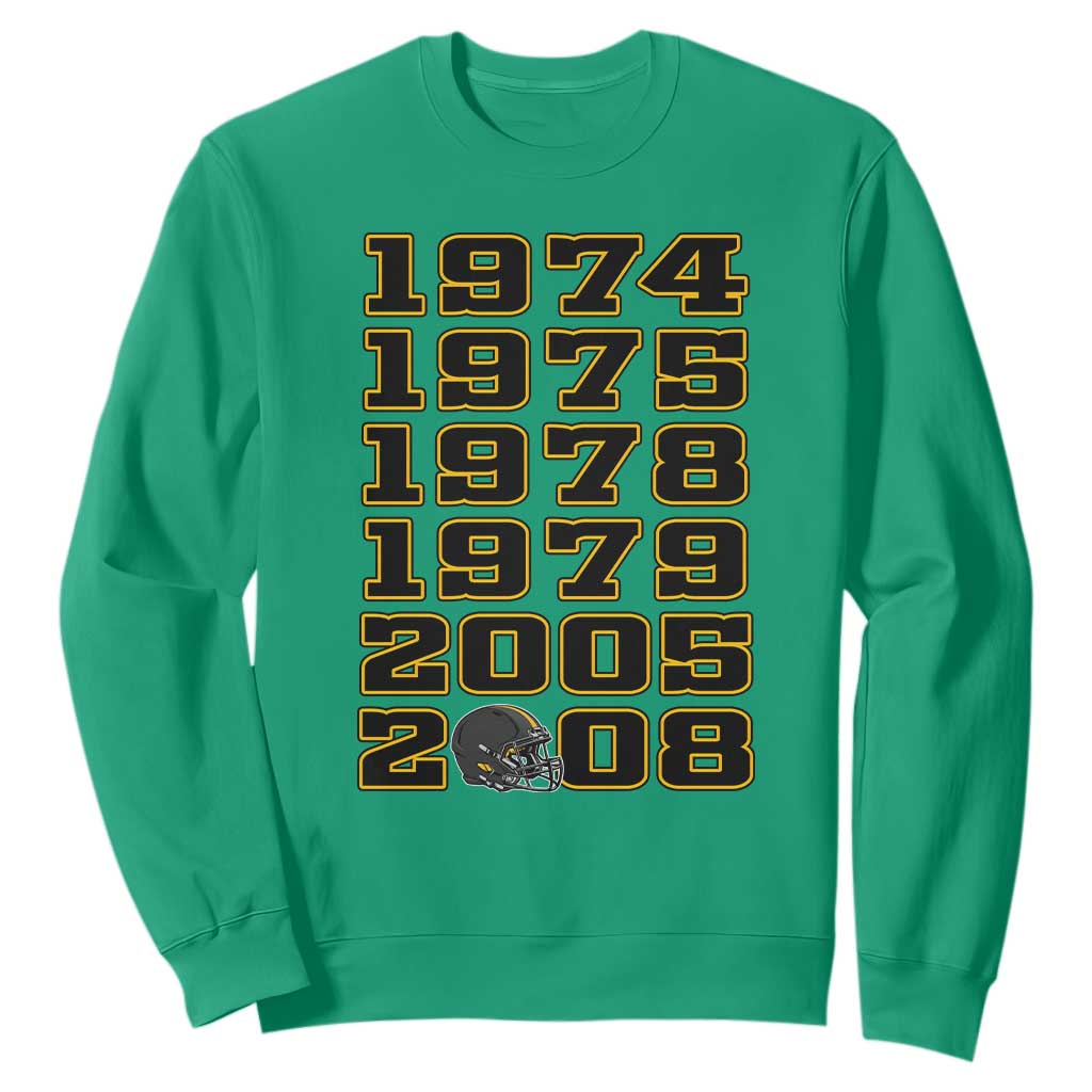 Six Historic Championship Seasons Sweatshirt Vintage Football Fan Graphic