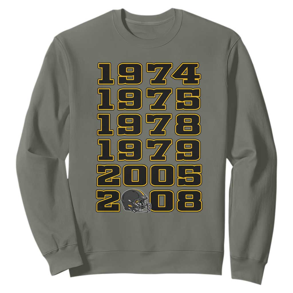 Six Historic Championship Seasons Sweatshirt Vintage Football Fan Graphic