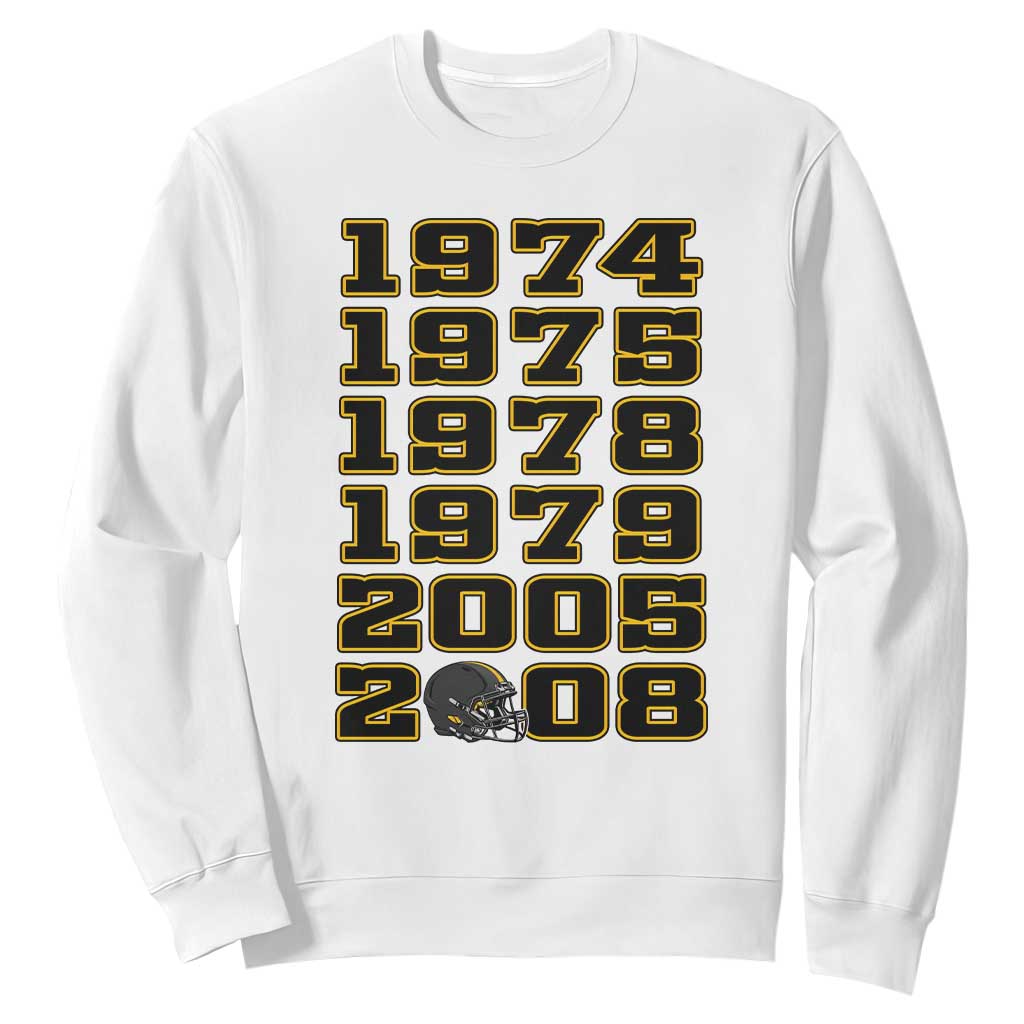 Six Historic Championship Seasons Sweatshirt Vintage Football Fan Graphic