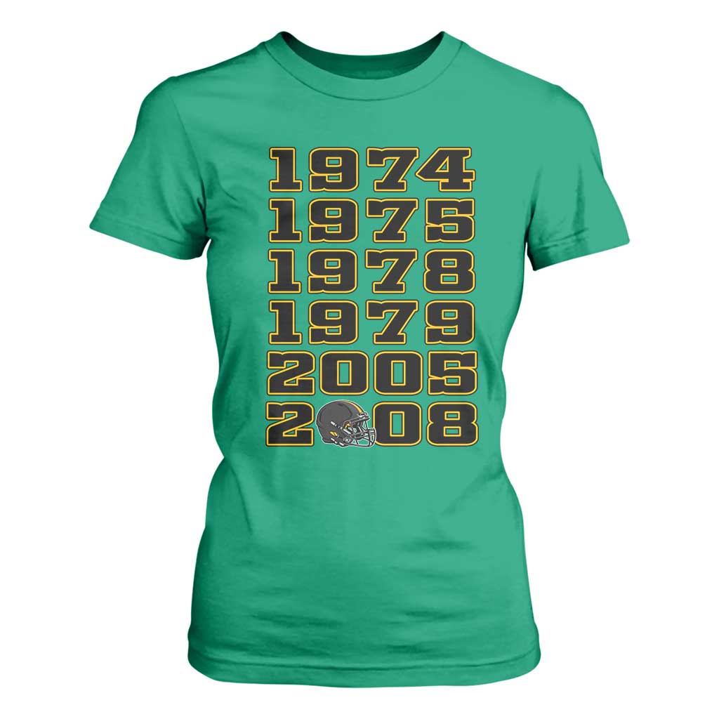 Six Historic Championship Seasons T Shirt For Women Vintage Football Fan Graphic