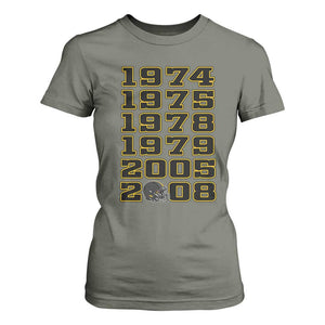 Six Historic Championship Seasons T Shirt For Women Vintage Football Fan Graphic