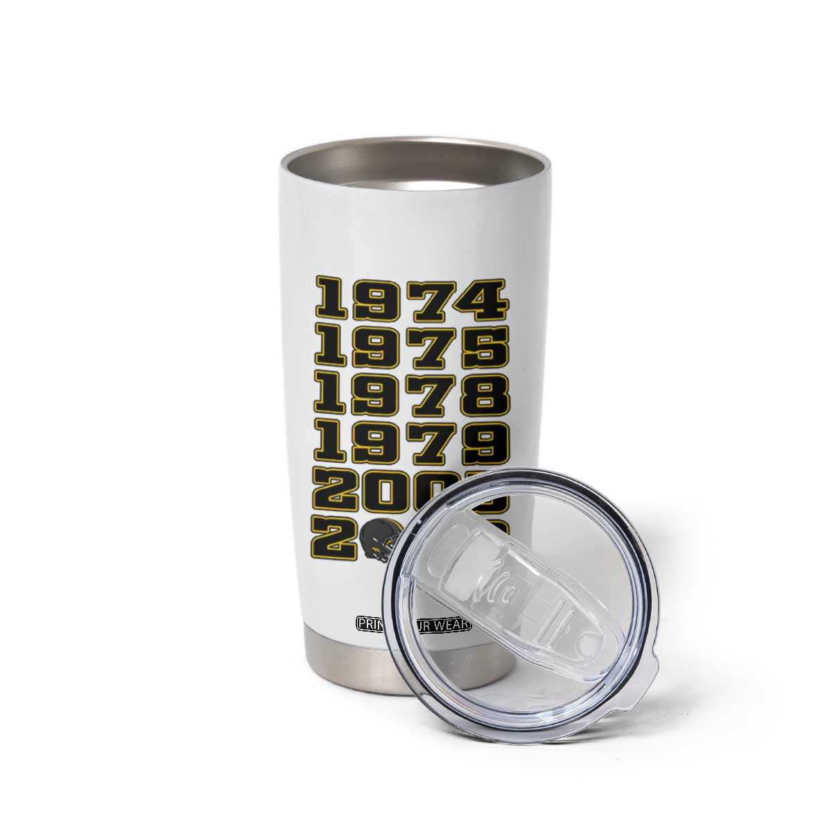 Six Historic Championship Seasons Tumbler Cup Vintage Football Fan Graphic