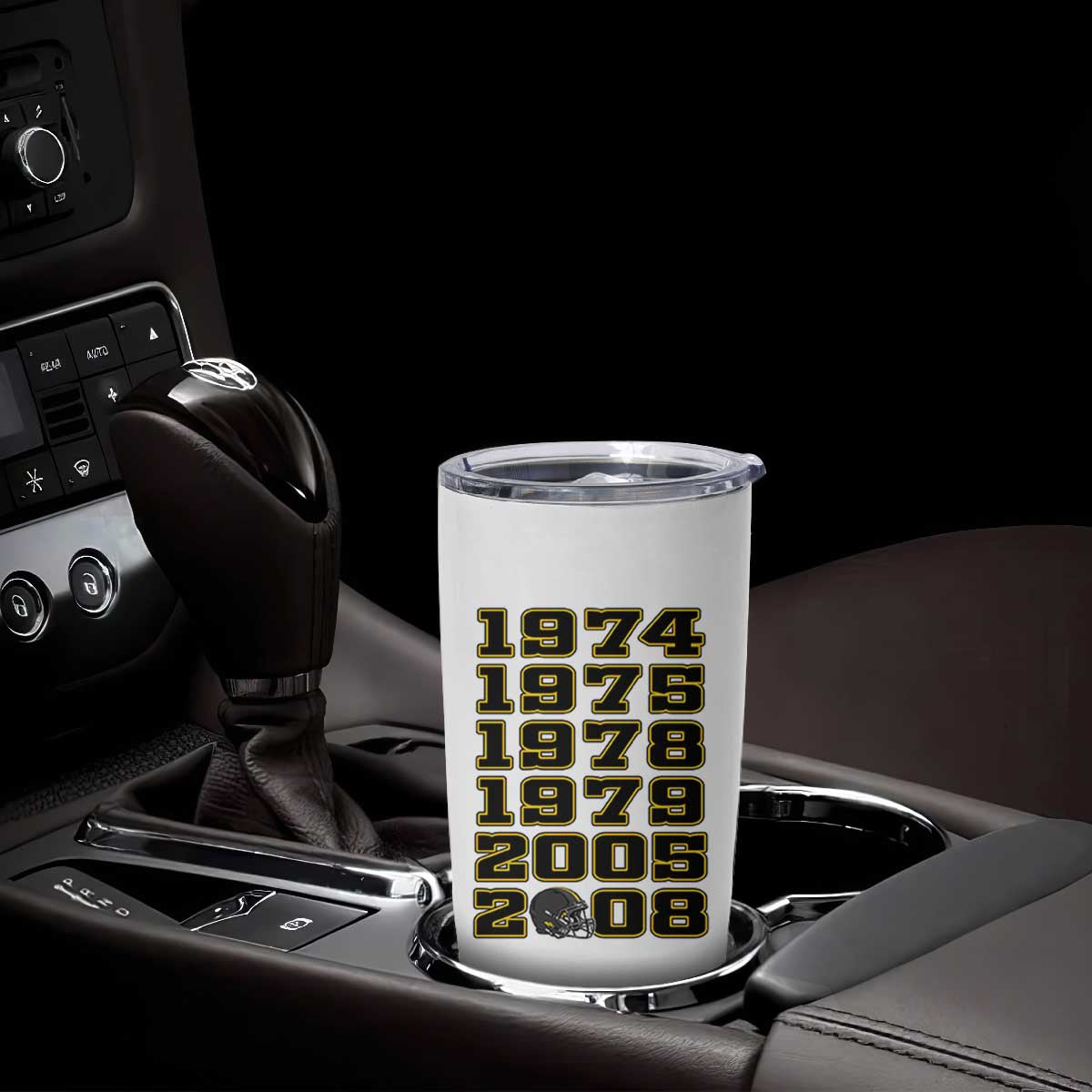 Six Historic Championship Seasons Tumbler Cup Vintage Football Fan Graphic