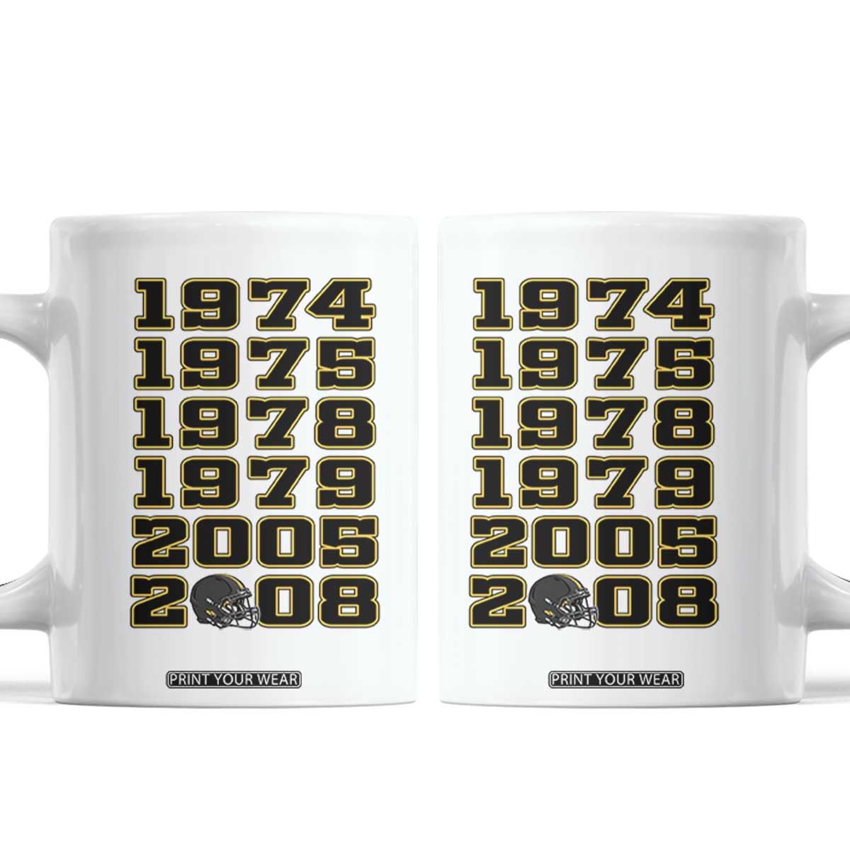 Six Historic Championship Seasons Coffee Mug Vintage Football Fan Graphic