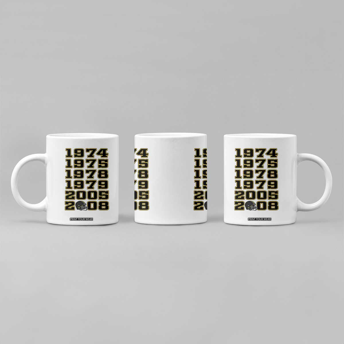 Six Historic Championship Seasons Coffee Mug Vintage Football Fan Graphic