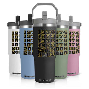 Six Historic Championship Seasons Flip Straw Tumbler Vintage Football Fan Graphic