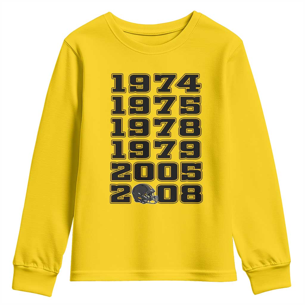 Six Historic Championship Seasons Youth Sweatshirt Vintage Football Fan Graphic