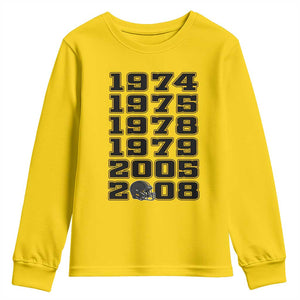 Six Historic Championship Seasons Youth Sweatshirt Vintage Football Fan Graphic