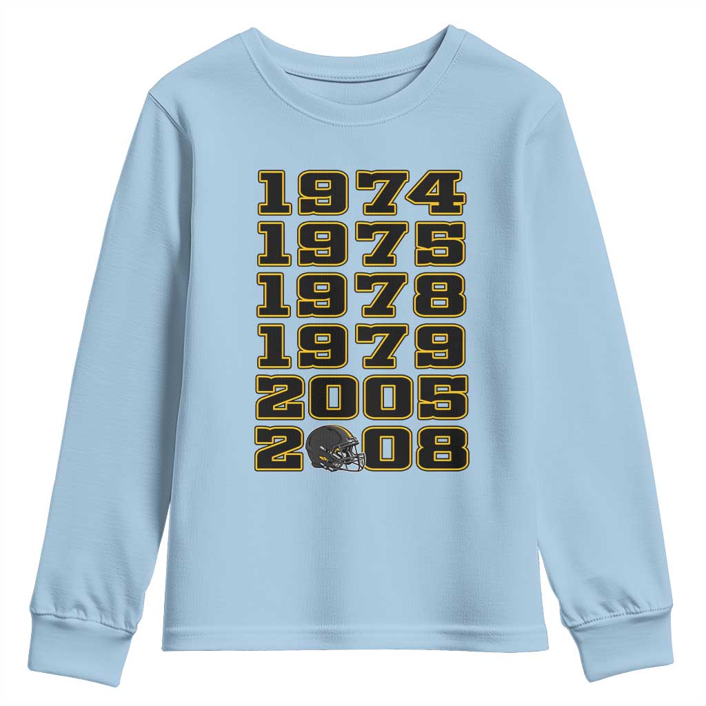 Six Historic Championship Seasons Youth Sweatshirt Vintage Football Fan Graphic