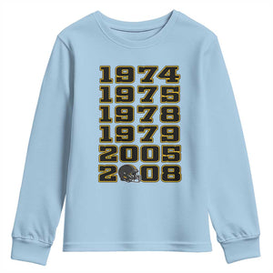 Six Historic Championship Seasons Youth Sweatshirt Vintage Football Fan Graphic