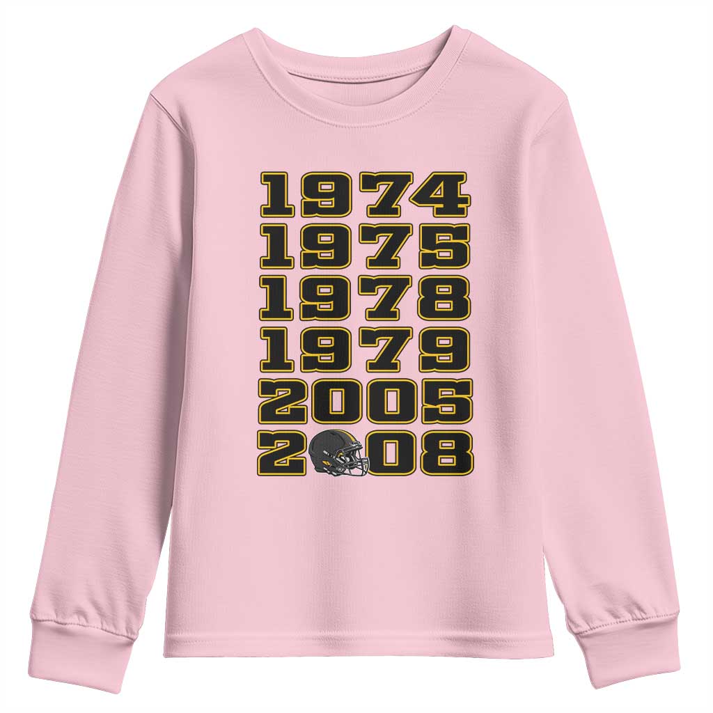 Six Historic Championship Seasons Youth Sweatshirt Vintage Football Fan Graphic