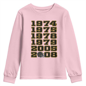 Six Historic Championship Seasons Youth Sweatshirt Vintage Football Fan Graphic