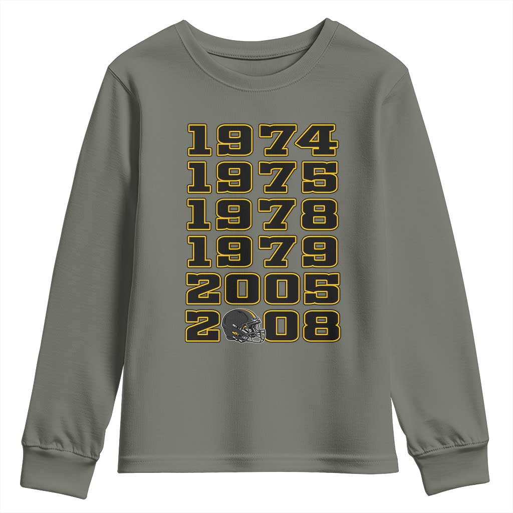 Six Historic Championship Seasons Youth Sweatshirt Vintage Football Fan Graphic