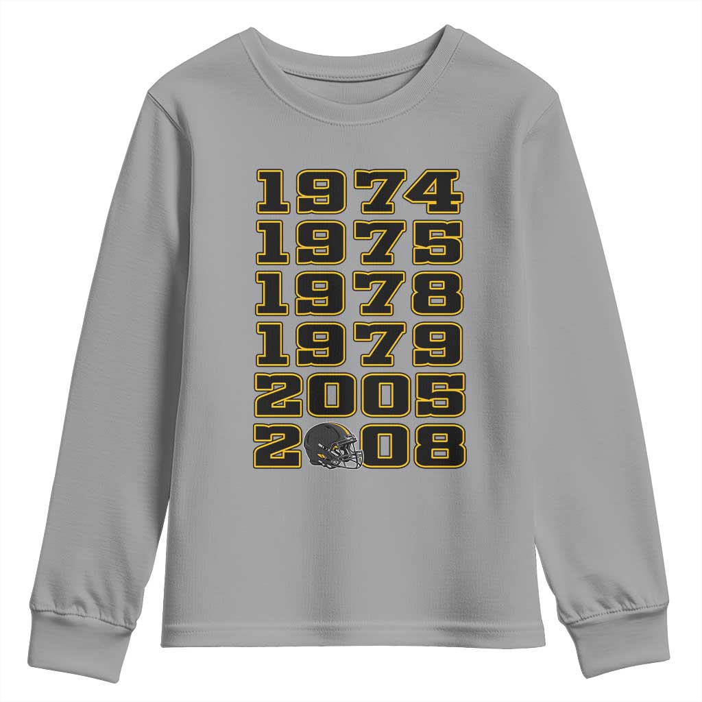 Six Historic Championship Seasons Youth Sweatshirt Vintage Football Fan Graphic