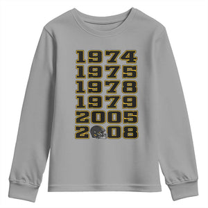 Six Historic Championship Seasons Youth Sweatshirt Vintage Football Fan Graphic