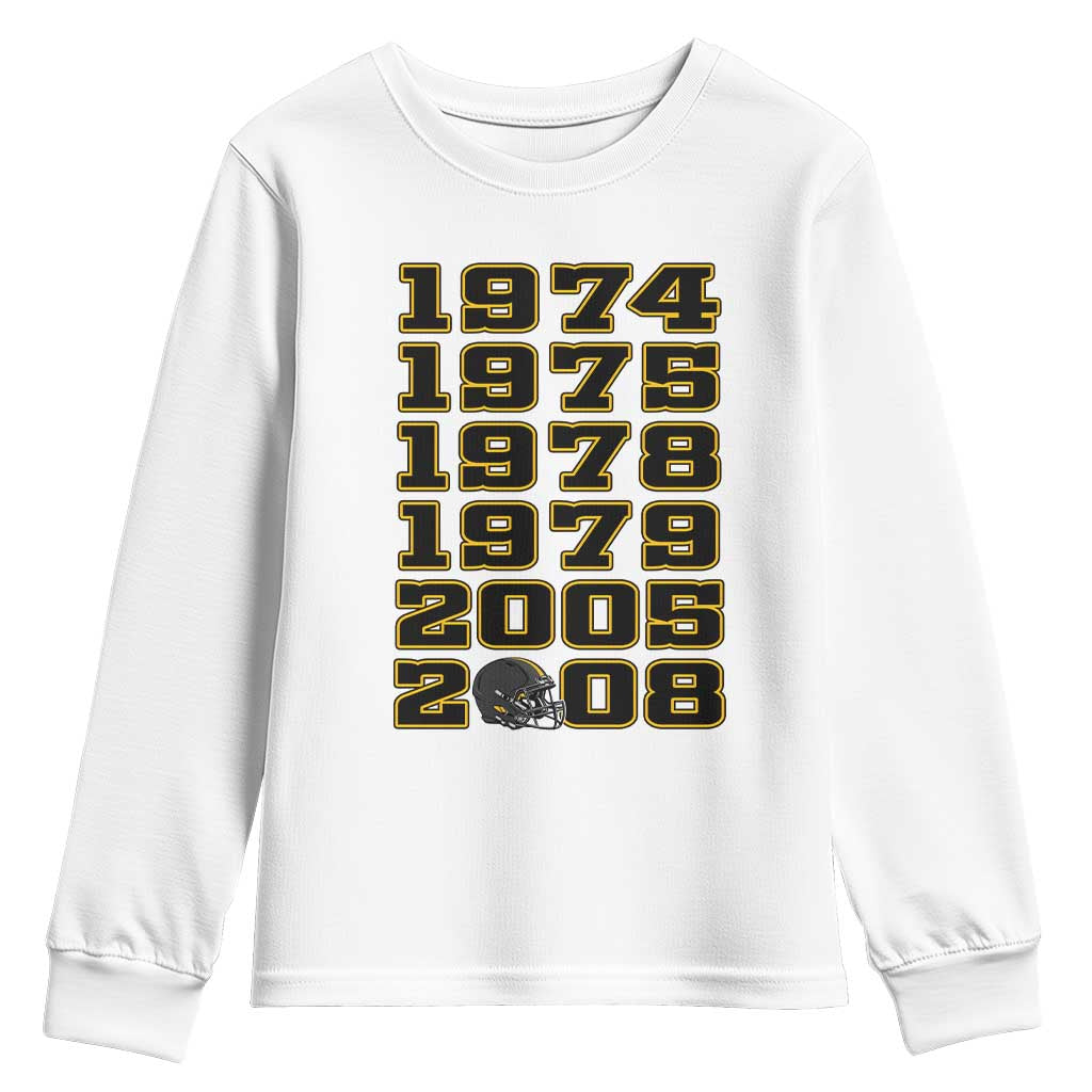 Six Historic Championship Seasons Youth Sweatshirt Vintage Football Fan Graphic