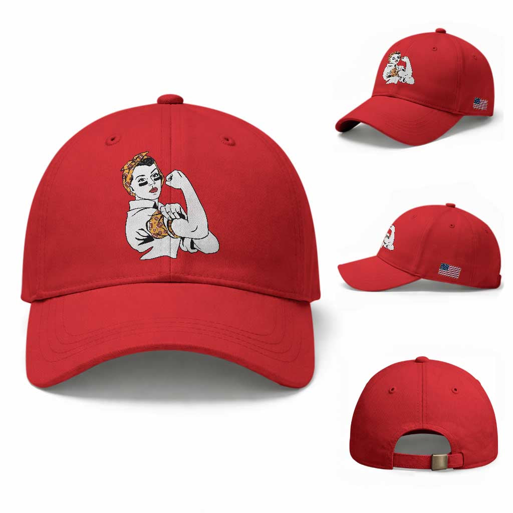 We Can Do It Game Day Baseball Cap Rosie The Riveter Strong Woman Football Fan