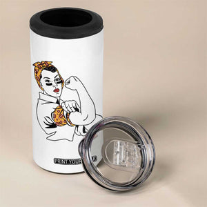 We Can Do It Game Day 4 in 1 Can Cooler Tumbler Rosie The Riveter Strong Woman Football Fan