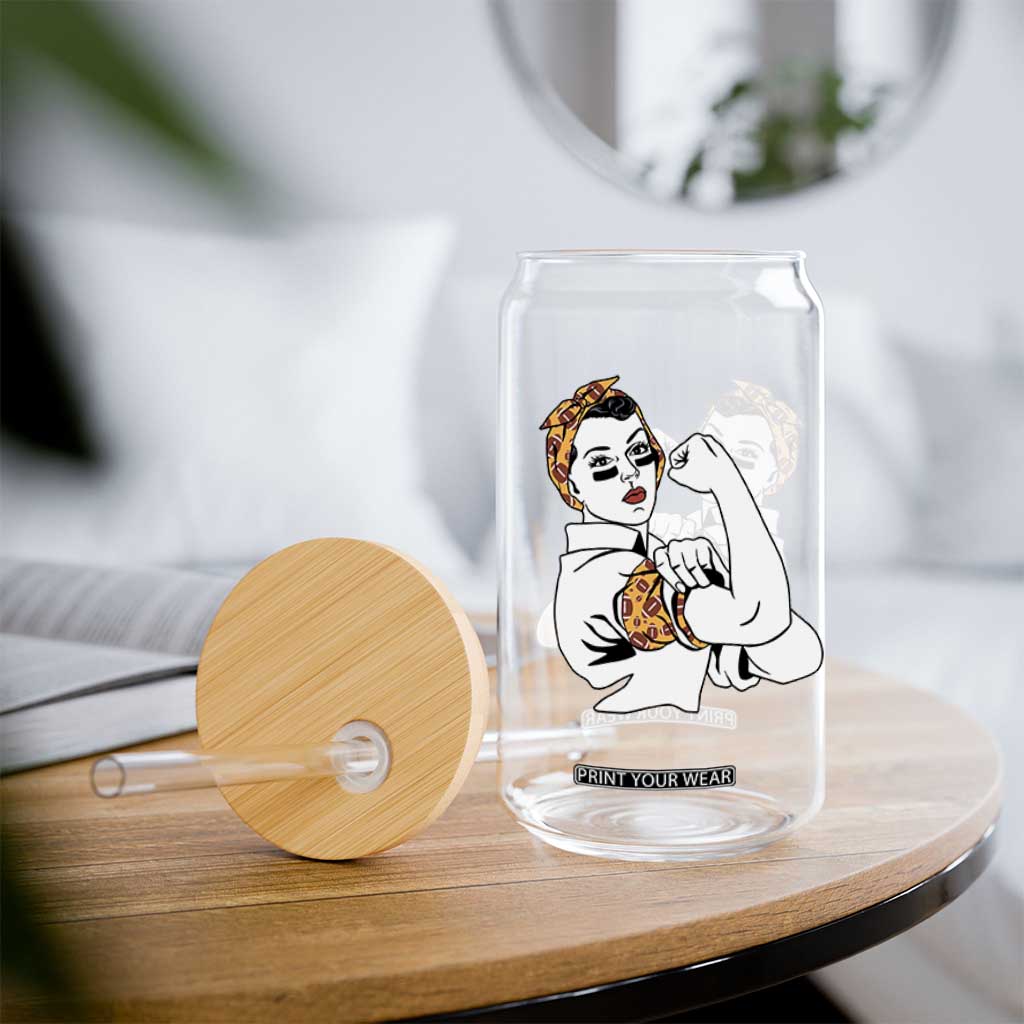 We Can Do It Game Day Glass Can Rosie The Riveter Strong Woman Football Fan