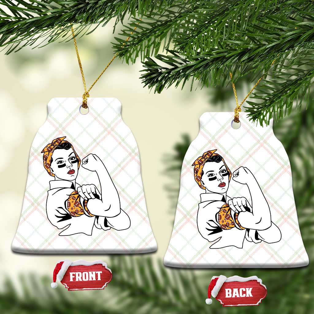We Can Do It Game Day Ceramic Ornament Rosie The Riveter Strong Woman Football Fan