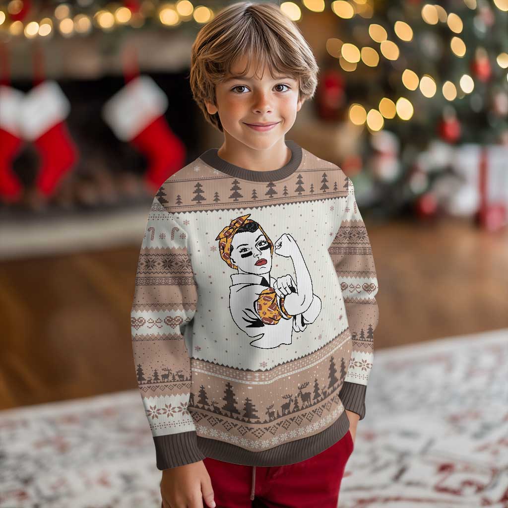 We Can Do It Game Day Ugly Christmas Sweater Rosie The Riveter Strong Woman Football Fan