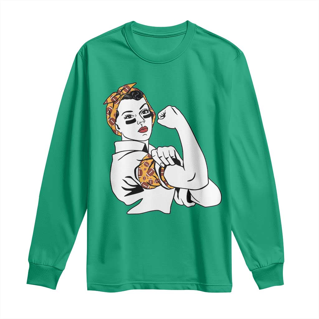 We Can Do It Game Day Long Sleeve Shirt Rosie The Riveter Strong Woman Football Fan
