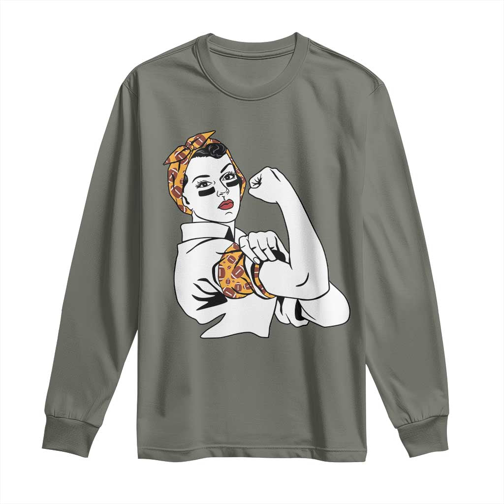 We Can Do It Game Day Long Sleeve Shirt Rosie The Riveter Strong Woman Football Fan