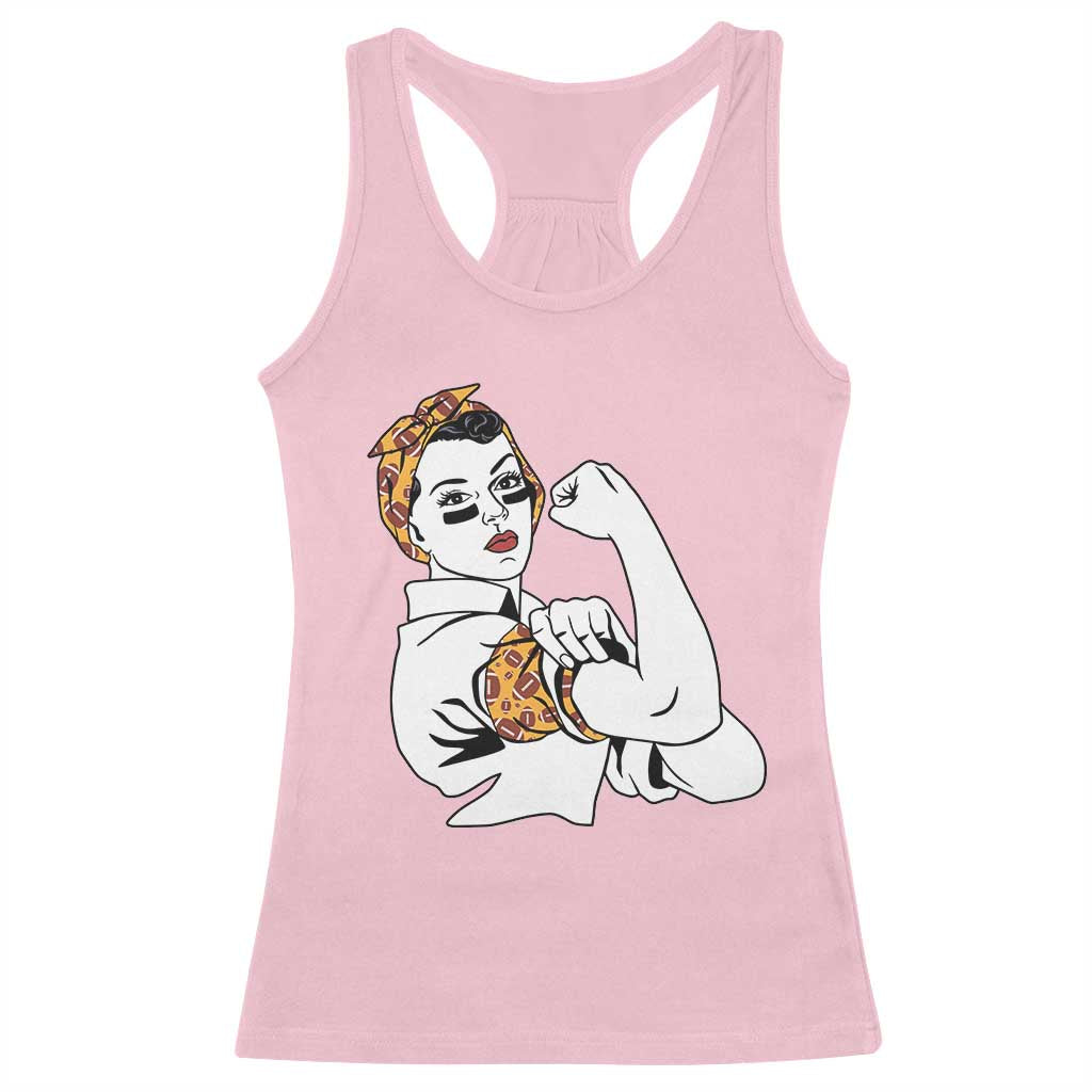 We Can Do It Game Day Racerback Tank Top Rosie The Riveter Strong Woman Football Fan