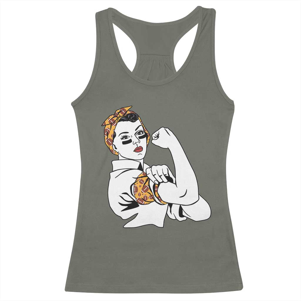 We Can Do It Game Day Racerback Tank Top Rosie The Riveter Strong Woman Football Fan