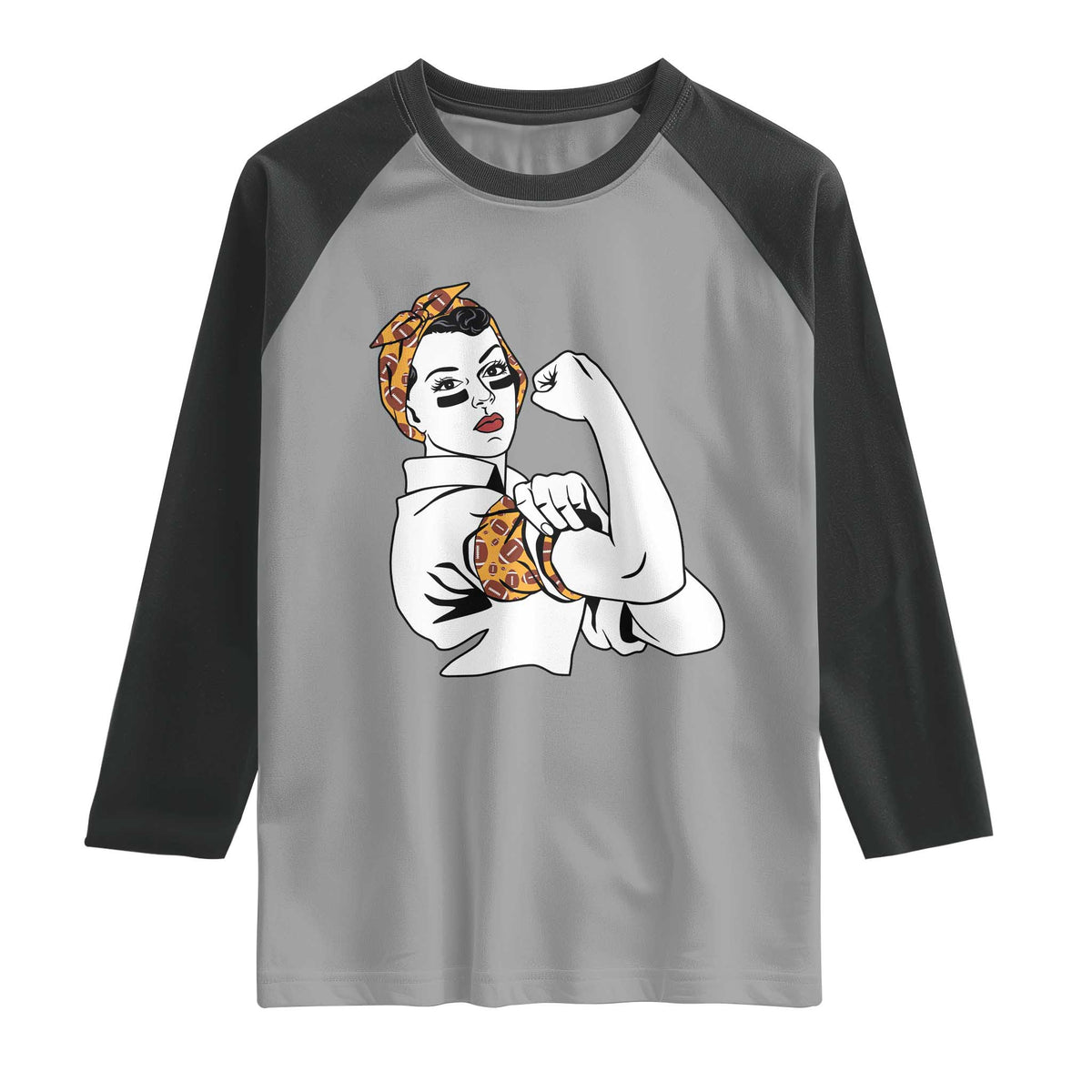 We Can Do It Game Day Raglan Shirt Rosie The Riveter Strong Woman Football Fan