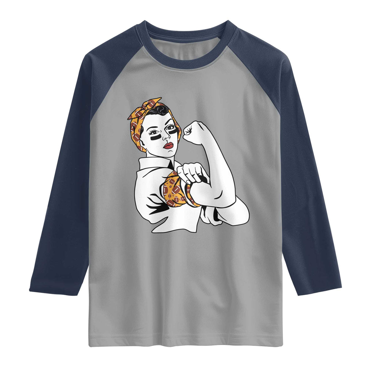 We Can Do It Game Day Raglan Shirt Rosie The Riveter Strong Woman Football Fan