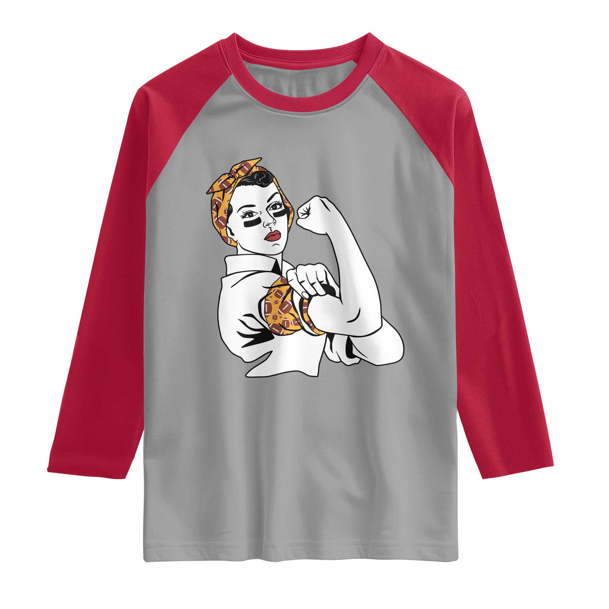 We Can Do It Game Day Raglan Shirt Rosie The Riveter Strong Woman Football Fan