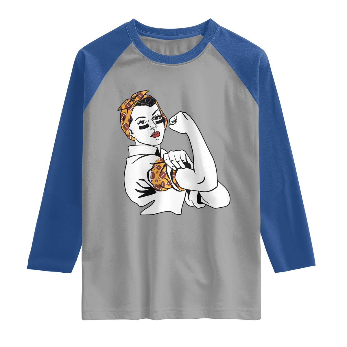 We Can Do It Game Day Raglan Shirt Rosie The Riveter Strong Woman Football Fan