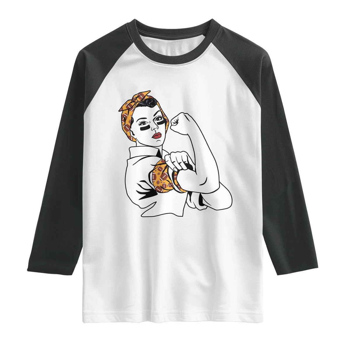We Can Do It Game Day Raglan Shirt Rosie The Riveter Strong Woman Football Fan