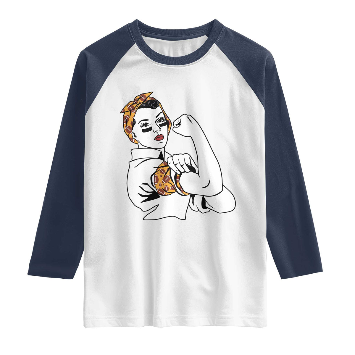 We Can Do It Game Day Raglan Shirt Rosie The Riveter Strong Woman Football Fan