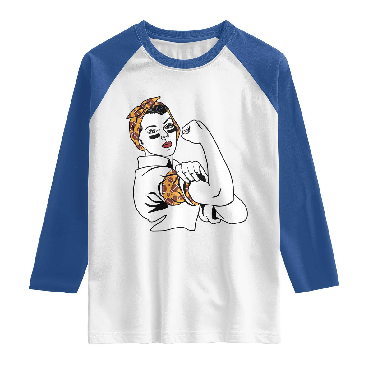 We Can Do It Game Day Raglan Shirt Rosie The Riveter Strong Woman Football Fan