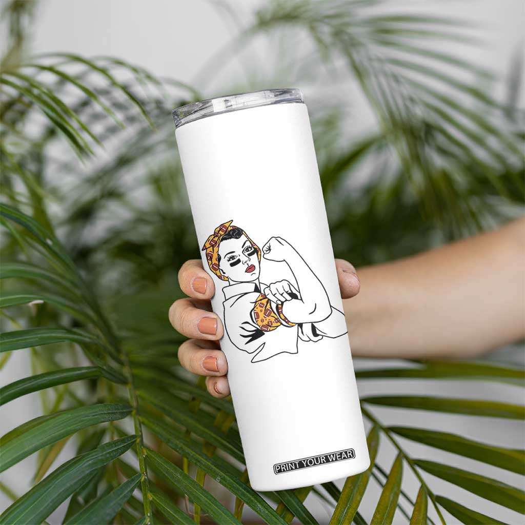 We Can Do It Game Day Skinny Tumbler Rosie The Riveter Strong Woman Football Fan