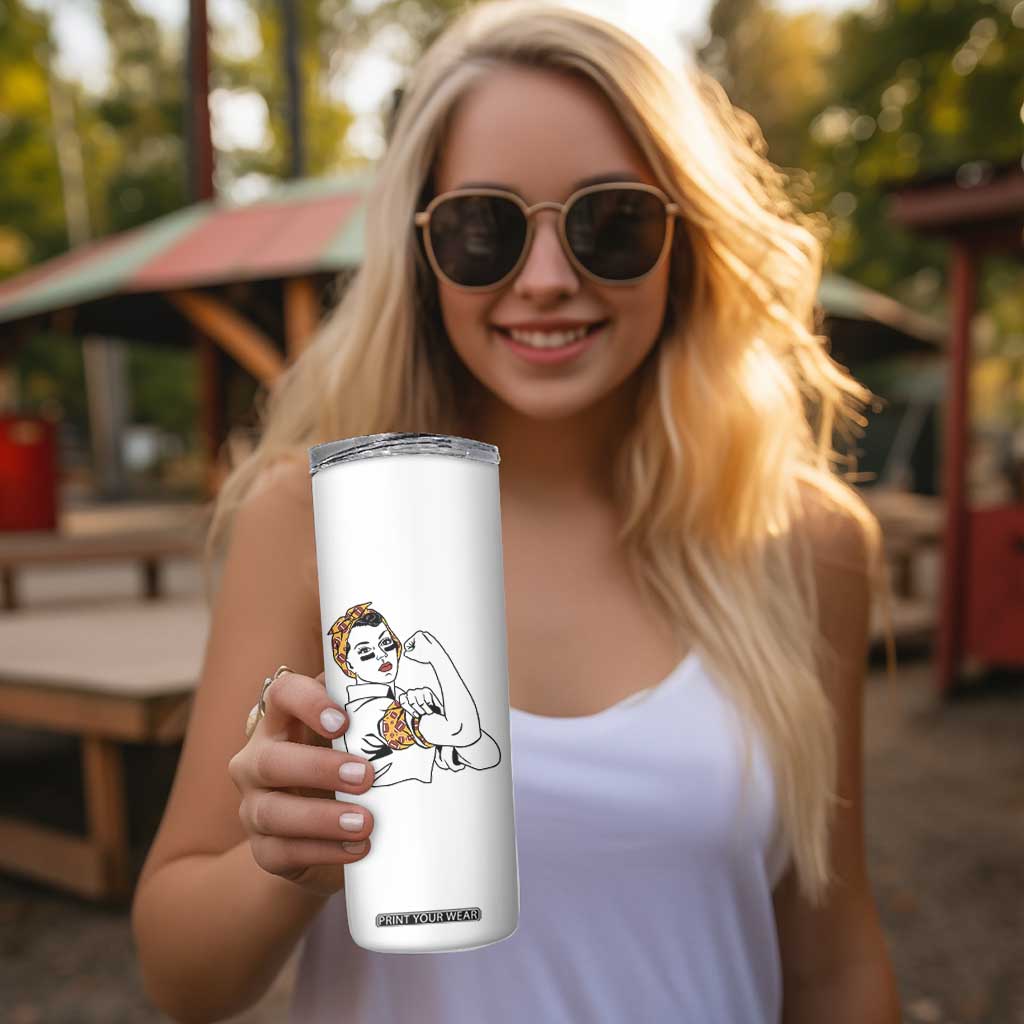 We Can Do It Game Day Skinny Tumbler Rosie The Riveter Strong Woman Football Fan
