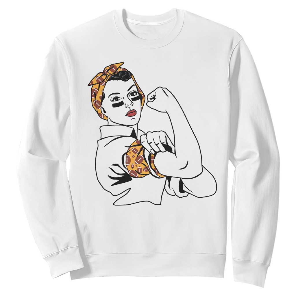 We Can Do It Game Day Sweatshirt Rosie The Riveter Strong Woman Football Fan