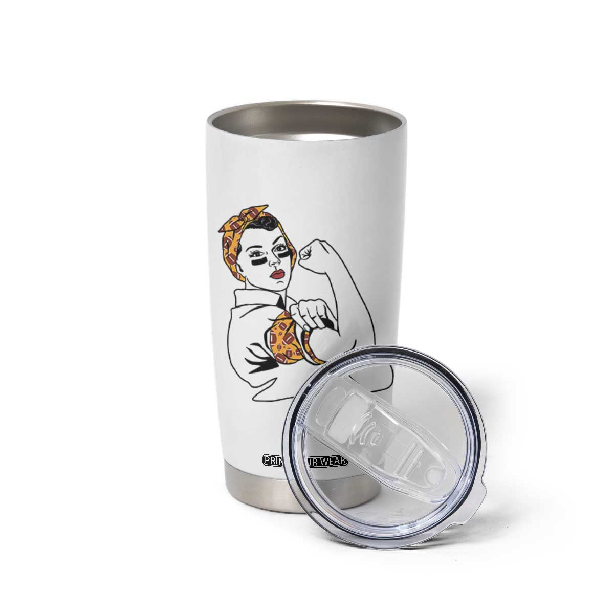 We Can Do It Game Day Tumbler Cup Rosie The Riveter Strong Woman Football Fan