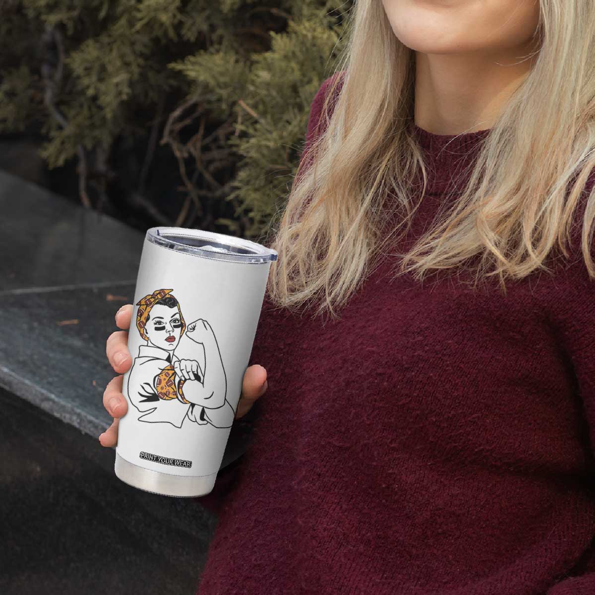 We Can Do It Game Day Tumbler Cup Rosie The Riveter Strong Woman Football Fan