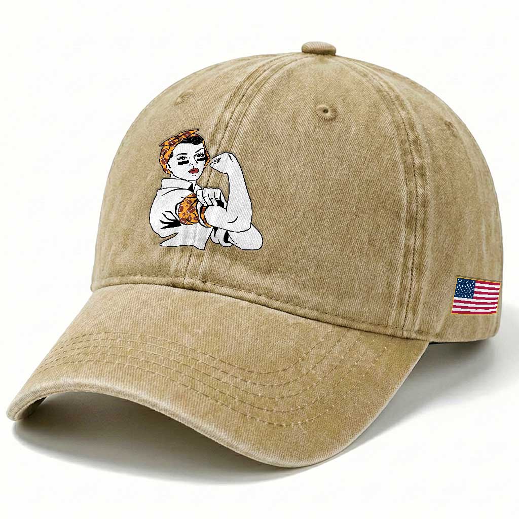 We Can Do It Game Day Washed Cotton Baseball Cap Rosie The Riveter Strong Woman Football Fan