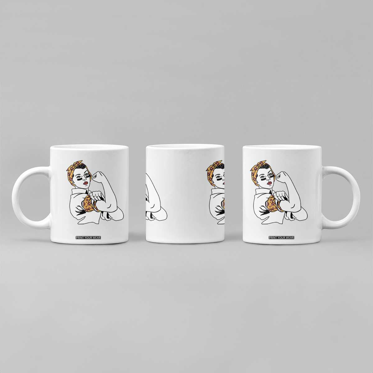 We Can Do It Game Day Coffee Mug Rosie The Riveter Strong Woman Football Fan
