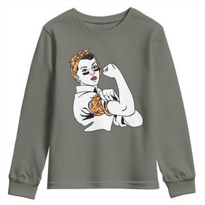 We Can Do It Game Day Youth Sweatshirt Rosie The Riveter Strong Woman Football Fan