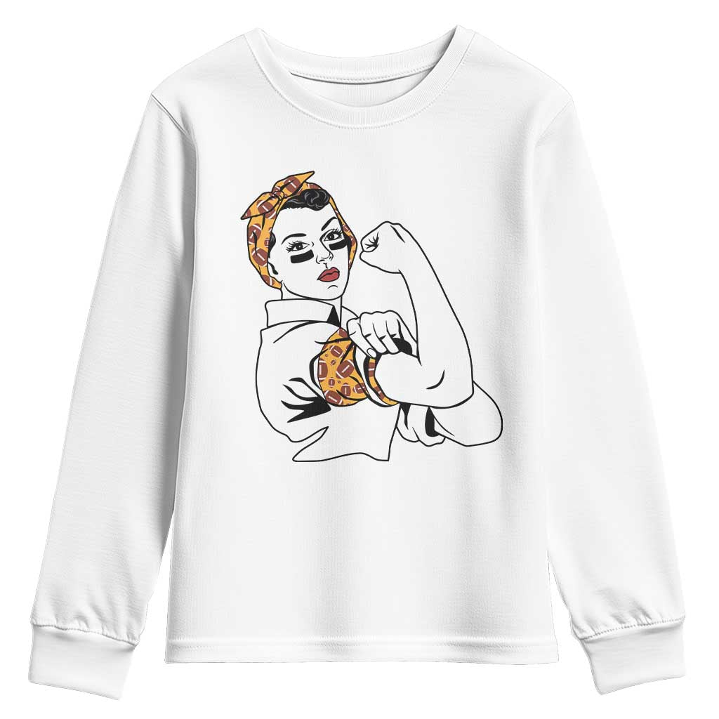 We Can Do It Game Day Youth Sweatshirt Rosie The Riveter Strong Woman Football Fan