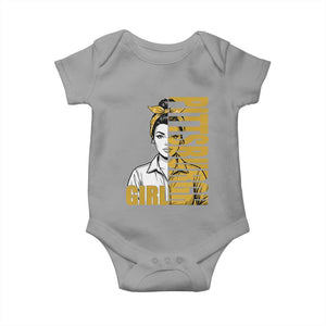 Strong Woman Football Game Day Baby Onesie Black And Gold City Pride