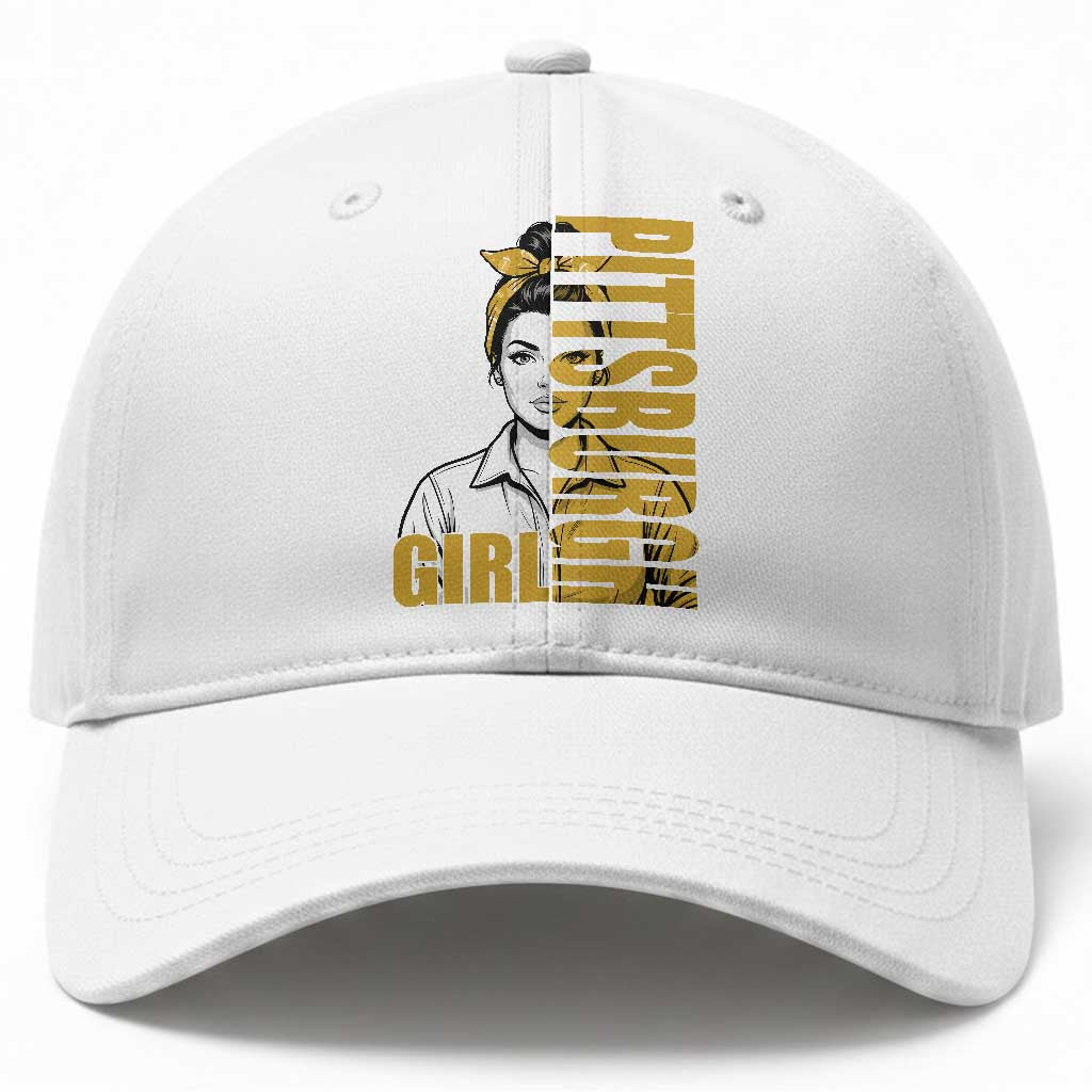 Strong Woman Football Game Day Baseball Cap Black And Gold City Pride